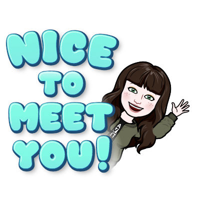 Bitmoji of Ms. Millar that says "Nice to Meet You!"